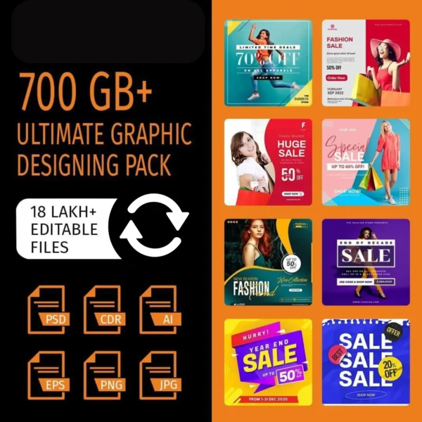 700 GB+ Premium Graphic Designing Mega Pack Bundle